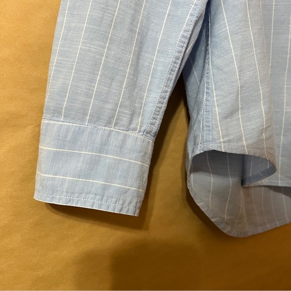Frank & Eileen | Eileen Relaxed Button Up Shirt Striped Italian Cotton Size M - Picture 8 of 12